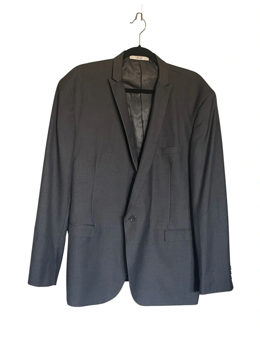 Men's Black Single-Button Notch Lapel Blazer